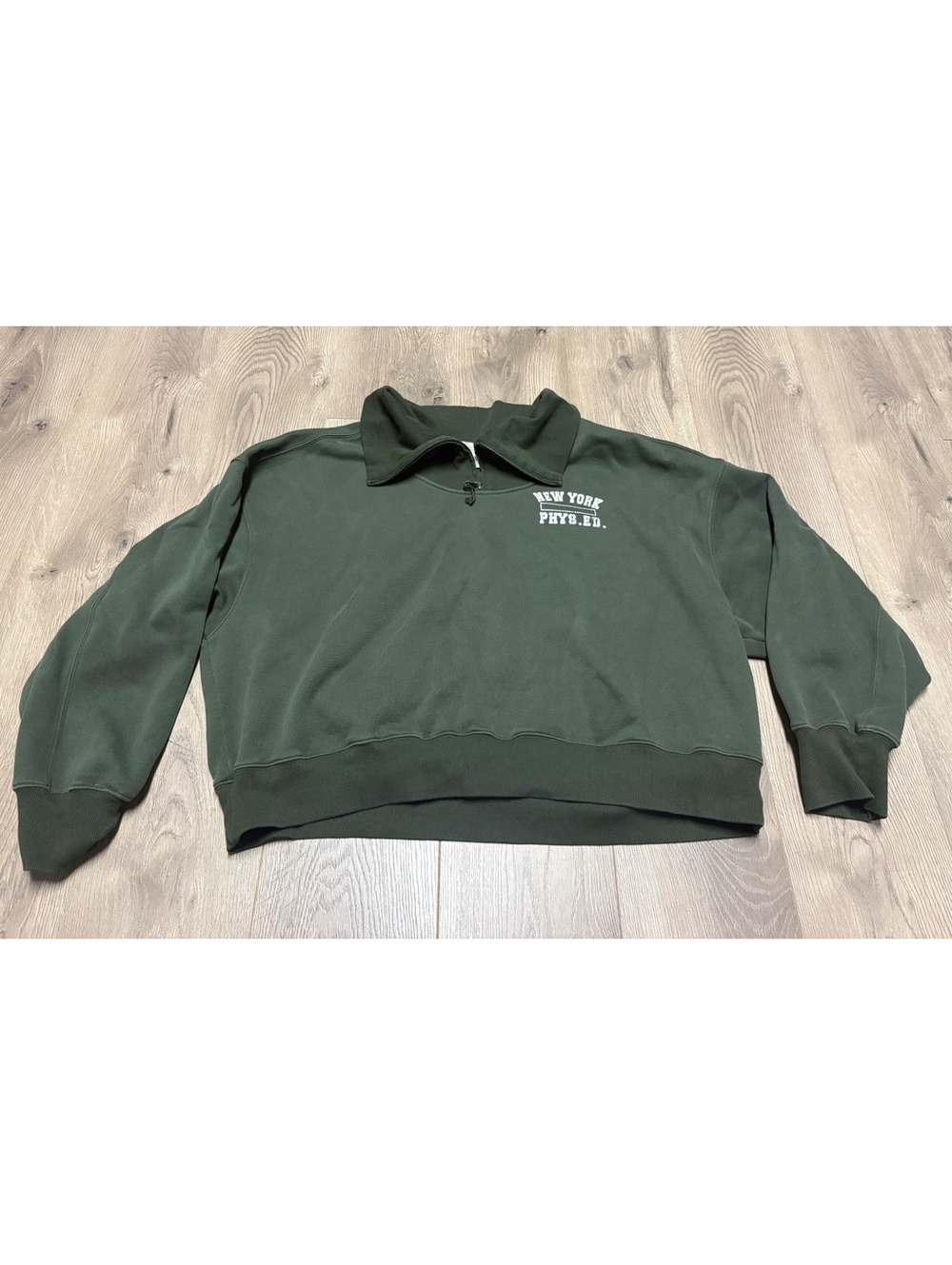 Offline by Aerie Green New York Phys. Ed. Quarter Zip Sweatshirt XXL